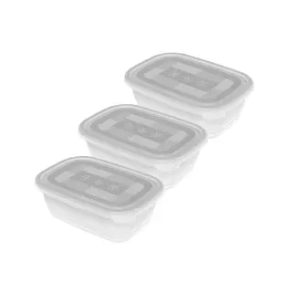 Rotho Frischhaltedose rechteckig transparent 19,5 x 13,5 x 10,0 cm 1 l 3-teiliges Set