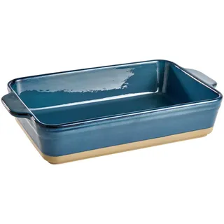 Homeware Profession. Auflaufform , Blau, Braun , Keramik , 2.1 l , rechteckig , 19.5x7x29 cm , Lfgb , backofengeeignet , Kochgeschirr, Auflaufformen