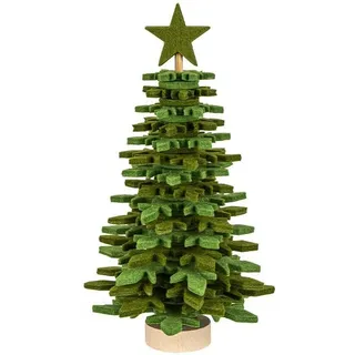 Ideen mit Herz | Filz-Tannenbaum zum Zusammenbauen | DIY Bastelset | Weihnachtsdeko (Grün 21,5 cm)
