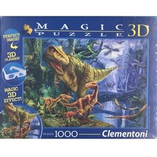 39261 Puzzle 1000 Teile, Dino, Magic, 3 D Effekt, Größe:69x50cm, mit 3D Brille