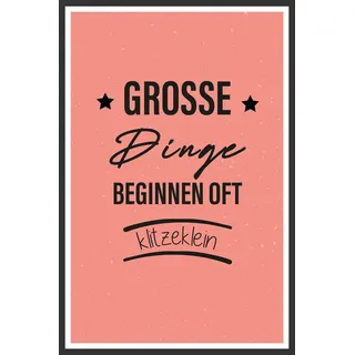 queence Metallbild »Große Dinge« Motivationsbilder   Schriftzug   Sprüche   Sprüche & Texte   Sterne 1 Stk. tlg. Stahlschild, Blechschild, Spruch, Motivation, schwarz