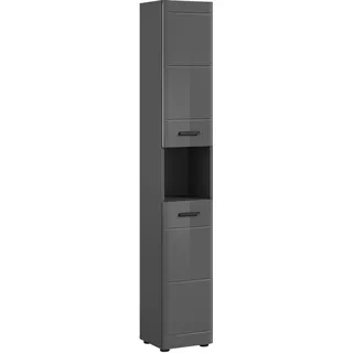xonox.home Soft Hochschrank 30 x 180 cm Grau Hochglanz MDF