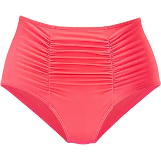 Highwaist-Bikini-Hose LASCANA "Ronda", Damen, Gr. 44, N-Gr, blau (koralle), Recycling-Polyamid, unifarben, Badehosen Highwaist-Bikini-Hose, mit Shaping-Effekt