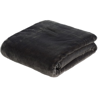 Gözze - Premium Cashmere-Feeling Wohn- und Kuscheldecke, 500 g/m2, 220 x 240 cm - Anthrazit