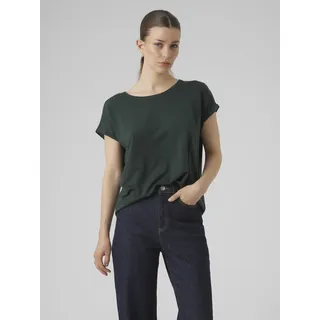 T-Shirt VERO MODA "VMAVA PLAIN SS TOP JRS NOOS", Damen, Gr. S, grün (pine grove), Jersey, Obermaterial: 95% Lyocell, 5% Elasthan, unifarben, regular fit normal, Rundhals, Shirts T-Shirt, Materialmix, regular fit