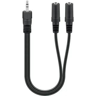 goobay Audio Y-Adapterkabel 3,5mm Klinke - 2x 3,5mm Klinke 2,00m (3-Pin)