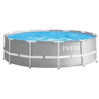 Intex Frame Pool Set Prism Rondo 457 x 122 cm inkl. Filterpumpe, Boden-Schutzplane, Abdeckplane, Poolleiter