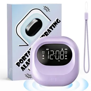 Wecker Laut für Tiefschläfer | Vibrationswecker unter dem Kopfkissen | Kabellos Wecker Digital | 2 Weckzeiten & 3 Alarmmodi | Einstellbare Vibration | Tragbare Digital Uhr | Für Reisen Kinder Senioren