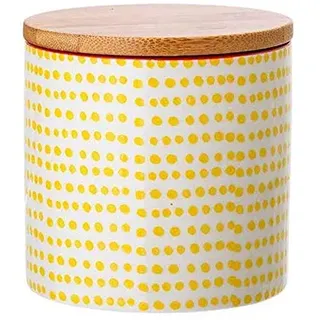 Bloomingville Susie Topf mit Deckel, Farbe: Ø 10 x H 10 cm, Gelb, Keramik, Fassungsvermögen 400 ml