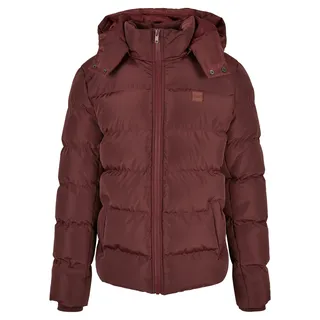 URBAN CLASSICS Hooded Puffer Jacket with Quilted Interior Jacke, Cherry,