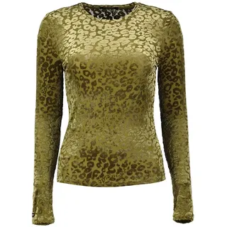 Scotch & Soda Burn Out Langarm-t-shirt - Poetry Leopard Military - L