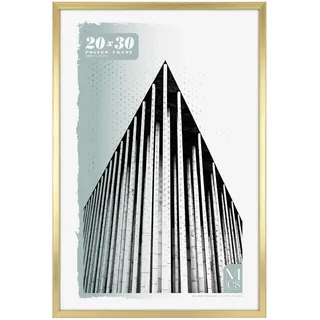 MCS Foundation 51x76 cm Bilderrahmen in Traditionellem Messing, Vertikale & Horizontale Wandaufhängung, Großer Posterrahmen für Fotos, Poster, Kunst & Drucke (1er-Pack)