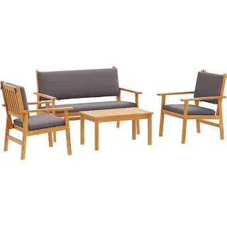 vidaXL Gartensofa-set 4 Stk. 4-Sitzanzahl Braun Massivholz Akazie - Braun