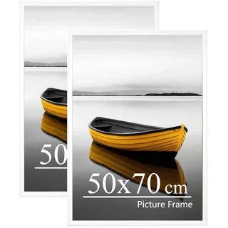 Baoee 50x70cm Weiß Bilderrahmen,2er Set,50x70cm Rahmen,Posterrahmen