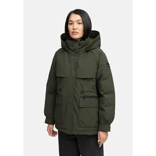 Winterjacke MARIKOO "Marikoo Shigaraa Damen Herbst Winter Jacke N096", Kinder, Gr. L, grün (schwarz olive), Obermaterial: 100% Polyester PES., Jacken Winterjacke