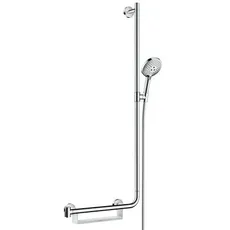 hansgrohe Raindance Select S Brauseset 120 3jet mit Brausestange 110 cm rechts, 26326, Farbe: Weiß / Chrom