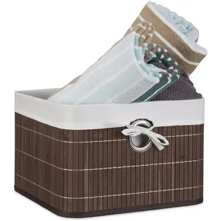Relaxdays Aufbewahrungskorb rechteckig 31 x 31 x 20 cm braun