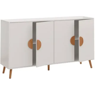 MCW Sideboard Weiß , Holz , 150x88x40 cm , Kleinmöbel, Kommoden, Sideboards