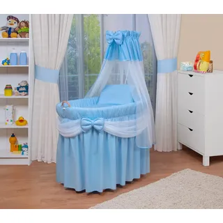 WALDIN Baby Stubenwagen-Set mit Ausstattung, XXL, Bollerwagen,komplett,blau/weiss - Blau
