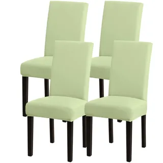 Sufdari Stuhlhussen 4er Set Grün, Stretch Esszimmer Stuhlbezug für Esszimmerstühle, Abnehmbarer Waschbarer Spandex Stuhlüberzug für Küchenstühle,Hotel, Bankett(Grün, 4 Stück