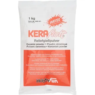 HobbyFun Keraflott Weiß Keramikpulver Gießformen geruchsneutral 1 kg