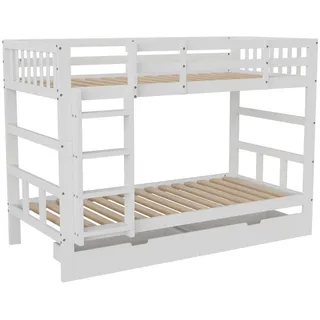 Hochbett 90x200 cm, Schubladen, Weiß , Holz , Babymöbel & Kindermöbel, Kinderzimmer & Jugendzimmer, Kinderbetten, Hochbetten