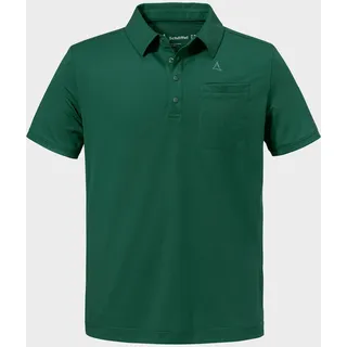 Poloshirt SCHÖFFEL "Polo Shirt Ramseck M", Herren, Gr. 56, grün (6995, grün), Oberstoff: 77% Polyester, 18% Lyocell, 5% Elasthan, V-Ausschnitt, Shirts Poloshirt
