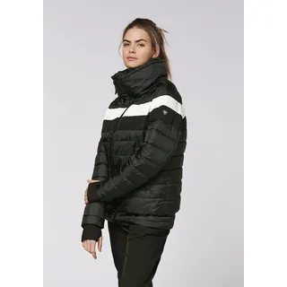 Skijacke CHIEMSEE, Damen, Gr. XS (32), schwarz-weiß (schwarz beauty), 100% Polyester, Jacken Skijacke