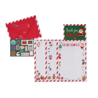 Legami - Weihnachtsmann-Briefset, Unisex-Briefset, enthält Umschlag, Briefe zum Ausfüllen, Postkarte, Klebebogen, Glitzer-Lamellen-Details, FSC-zertifiziertes Papier