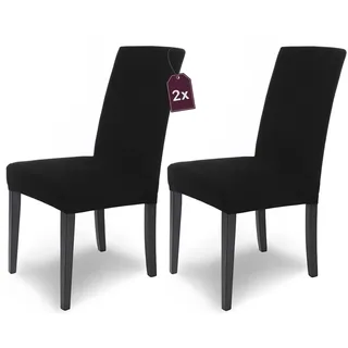 Scheffler Home Stuhlhussen Schwarz 2er Set Stretch Mia Schwingstühle