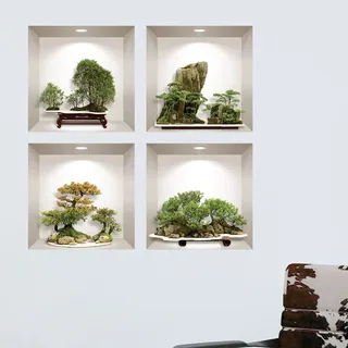3D-Wandsticker für Kinderzimmer, 3D-Effekt, Motiv: Bonbonsai der Berge, 3D-Wandsticker für Erwachsene, 3D-Wanddekoration, Wandaufkleber Wohnzimmer