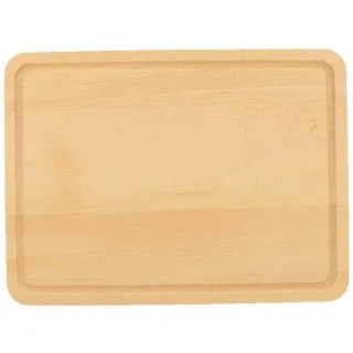10x HOFMEISTER® Schneidebrett Holz mit Saftrille, 30,5 x 22,5 x 1,5 cm – Tranchierbrett aus Buche, klingenschonend – hält die Arbeitsfläche sauber, Handarbeit