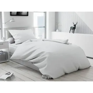 Weiße Baumwollbettwäsche Lux mit Knopf Bettwäsche-Dimension: 70 x 90 cm | 140 x 220 cm - Weiß