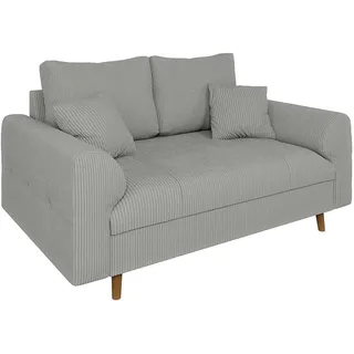 s-style möbel 2-Sitzer-Sofa, Hellgrau Textil, Echtholz, Teilmassiv,Buche, Birke, Füllung: Polyetherschaumkern, 150x81x93 cm Blauer Engel, FSC Mix, Oeko-Tex®, Hergestellt in Europa, Wohnzimmer, Sofas , Couches, Sofas, 2-Sitzer Sofas