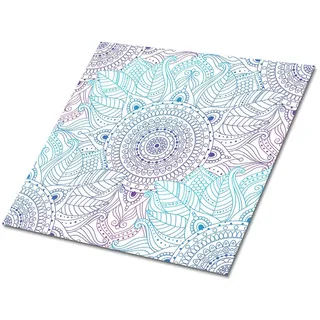 Tulup Fliesenaufkleber 9 Stück 30x30 cm selbstklebend Arabisches Mandala , Multicolor , Textil , 30x1.6x30 cm , Tapeten & Wandverkleidungen, Wandtattoos & Sticker