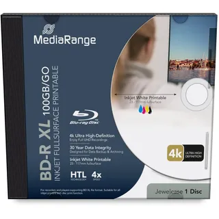 MediaRange BD-R XL 100GB 4x bedruckbar Disc im Jewelcase
