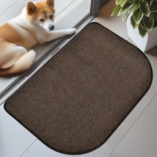 DOMUSTEX Schmutzfangmatte Innen 60x90cm Halbrund, Waschbar Teppich Läufer, Eingangsteppich, rutschfeste Fussmatte für Hund, Küche, Flur
