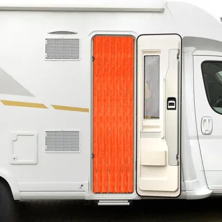 Moritz Flauschvorhang aus Chenille 56 x 185 cm orange Türvorhang als Fliegenschutz Insektenschutz für Camping Wohnwagen - Orange