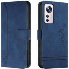 Trugox Handyhülle für Xiaomi Mi 12 / Xiaomi 12X 5G Hülle Klappbar Klapphülle mit Kartenfach Handytasche Handy Schutzhülle Tasche Leder Wallet Flip Case Slim Book Cover - Blau