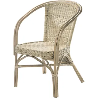 Kobolo Rattansessel VALENCIA Korbsessel Korbstuhl mit Armlehne - Natur braun Stuhl Stühle Armlehnenstuhl Rückenlehne Esszimmerstühle Sessel Wohnzimmer - Braun