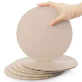 SOSMAR 6 Stück Groß Filzuntersetzer Filzunterlage für Töpfe, Gläser, Teller und Blumentopf - Rund Ø 20cm x 5mm Untersetzer Filz Tischschoner Tischuntersetzer (Beige)