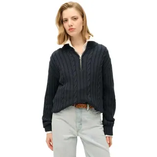 Superdry Rugby Henley Pullover - Cable Navy - S