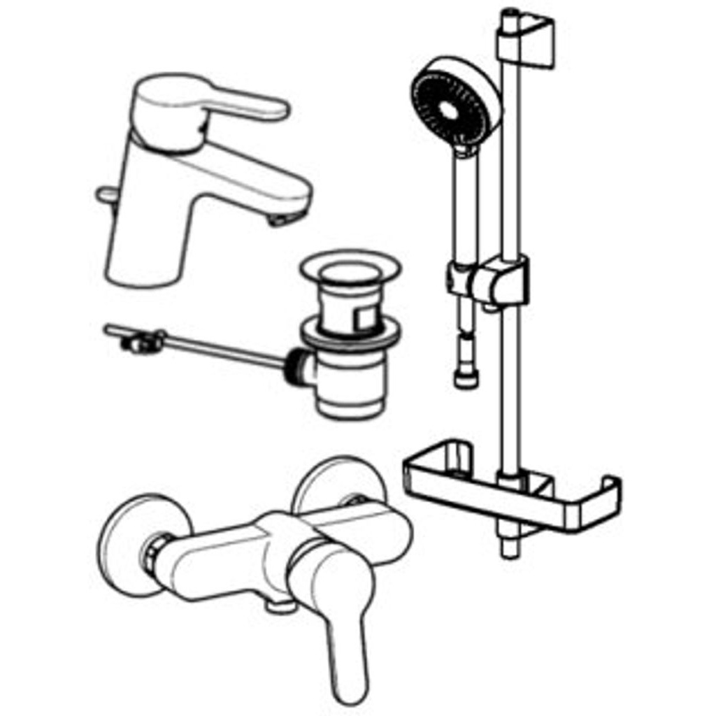 Bild von HANSAPRIMO Armaturen-Set, chrom, 49010000