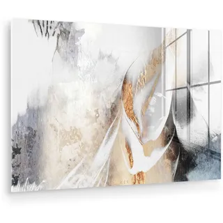 MuchoWow Acrylglasbild Luxus - Abstrakt - Gold - Weiß Wanddeko 60x40 cm , Goldfarben , Glas , Rechteckig , 60x40 cm , Bilder & Rahmen, Bilder, Acrylglasbilder