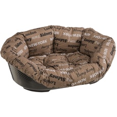 Ferplast Hundebett Hundesofa Katzenbett Hundematte Sofa' 2 Kunststoffkorb mit Waschbarem Gepolstertem Hundekissen, 52 x 39 x h 21 cm.