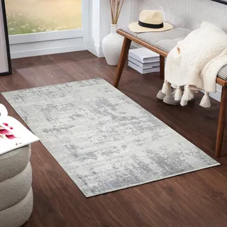 livabliss DALI Kurzflorteppich 80 x 150 cm Grau/Silber/Weiß