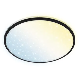 BRILONER - LED Deckenlampe flach Smart Home, funktioniert mit Alexa, Fernbedienung, Lampe, Deckenleuchte, Wohnzimmerlampe, LED Panel, Schlafzimmerlampe, Deckenbeleuchtung, 49x7,7 cm, Schwarz
