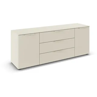 Rauch Kommode Türkommode Sideboard Kombikommode Flipp, beige (beige (champagner)), B:160cm H:61cm T:42cm, Holzwerkstoff, Sideboards, 2-türig 3 Schubladen und Soft-Close-Funktion