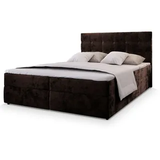 masseno Boxbett mit Bettkasten - braun , Maße cm B: 180 H: 98