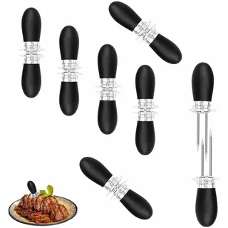 14 Stück Maiskolben Spieße Edelstahl Maiskolbenhalter mit Silikongriff